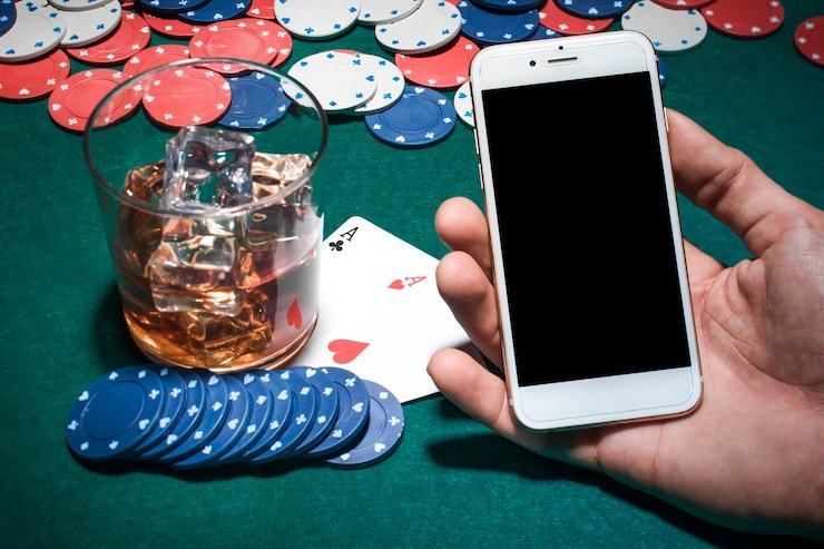 Antarmuka permainan blackjack live dealer dengan statistik pemain dan chat interaktif